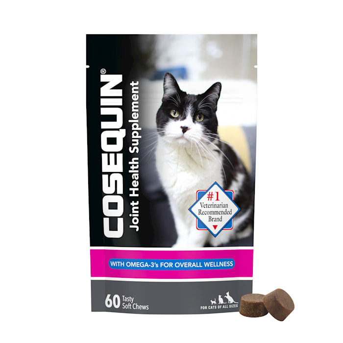 Nutramax Cosequin for Cats Joint Health Supplement - 60 Soft Chews, Glucosamine, Chondroitin, Omega-3s