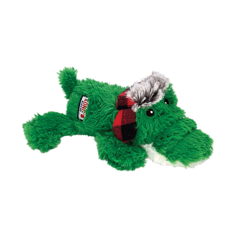 Kong Holiday Cozie Alligator Dog Toy - Small Plush Squeaky Toy