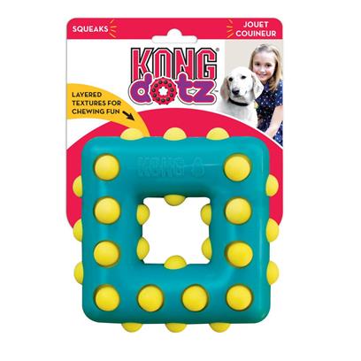 Kong Dotz Square Dog Toy - Textured Durable Surface - Cle...