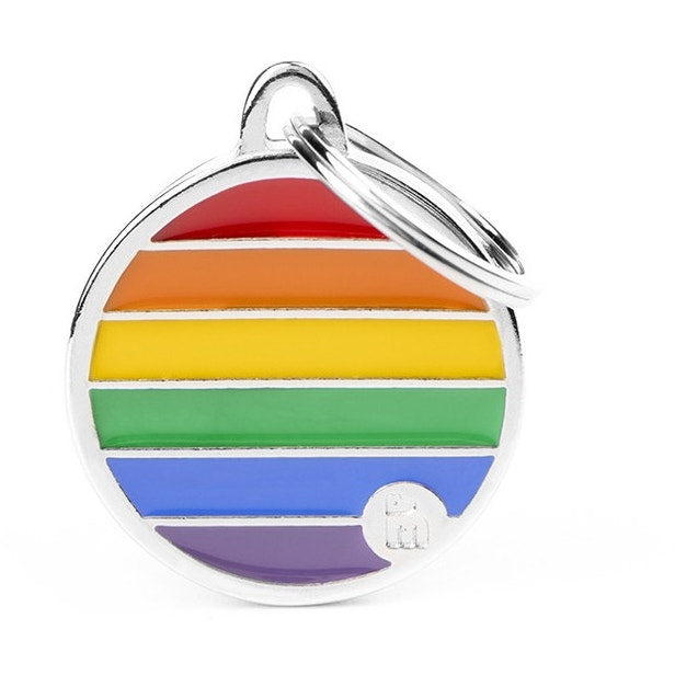MyFamily Rainbow Circle Dog Tag - Small Pet ID Tag