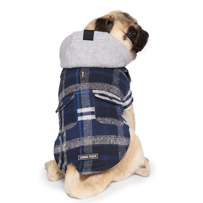 Canada Pooch The Shacket Dog Vest - Blue Plaid (Size Varies)