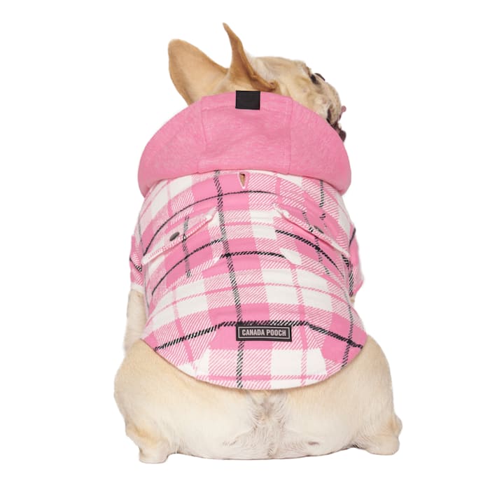 Canada Pooch Shacket for Dogs, 3X-Small, Pink Plaid