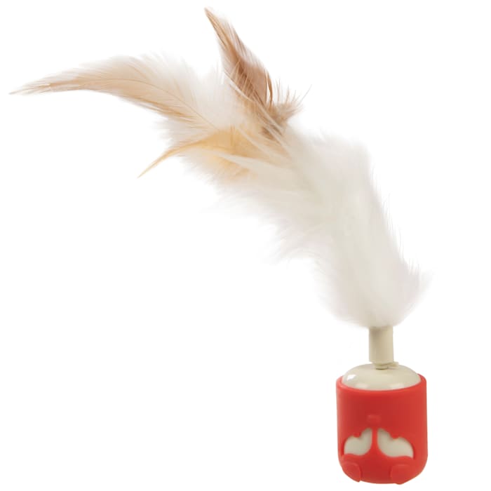 SmartyKat Instincts Sneaky Spinner Interactive Cat Toy, Rechargeable, Feather Tail