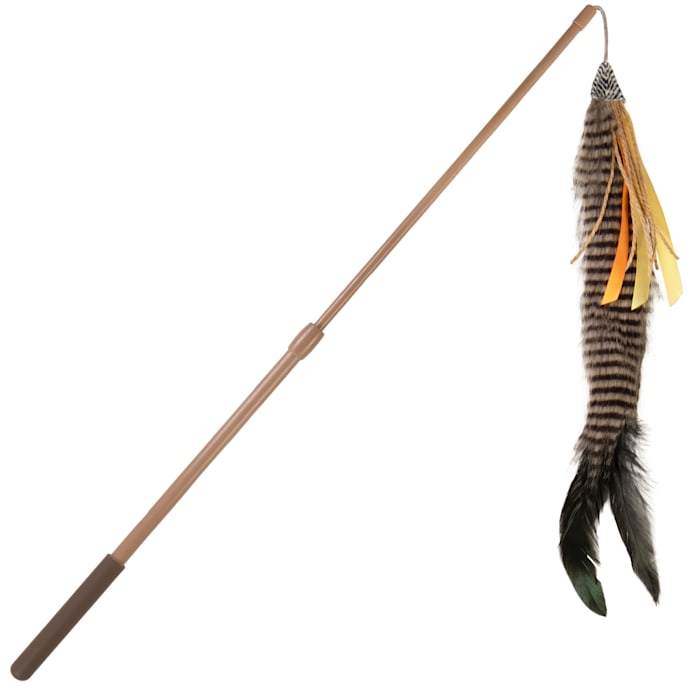 SmartyKat Instincts HappyNip Fly 'N Frenzy Extendable Wand Cat Toy - Catnip & Silvervine Teaser Wand