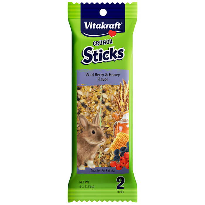 Vitakraft Crunch Sticks Rabbit Treat - Wild Berry and Honey - Rabbit Chew Sticks