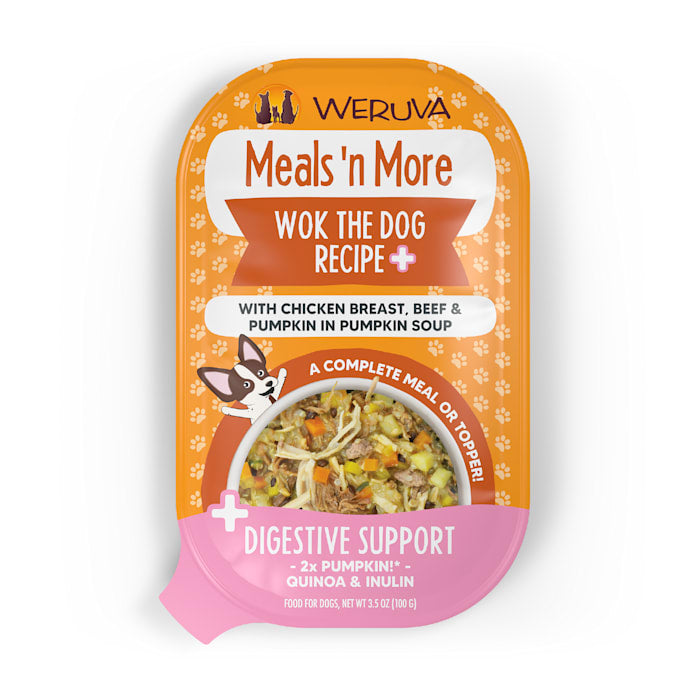 Weruva Meals 'n More Wok The Dog with Chicken Breast, Beef & Pumpkin in Soup Wet Dog Food, 3.5 oz.