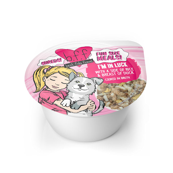 Weruva BFF Fun Size Meals I'm In Luck Duck & Rice Wet Dog Food Cup, 2.75 oz
