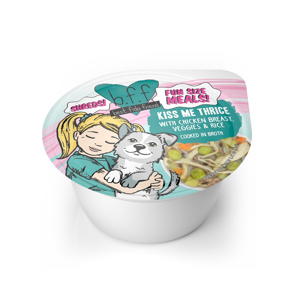 Weruva BFF Fun Size Meals Kiss Me Thrice Dog Food - Chicken, Veggies & Rice - 2.75 oz Cup