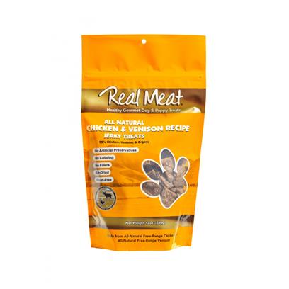 Real Meat Chicken & Venison Jerky Dog Treats 12 Ounce
