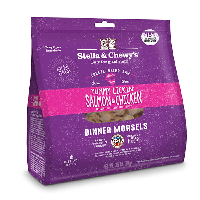 Stella & Chewy's Yummy Lickin' Salmon & Chicken Freeze-Dried Cat Food Morsels, 3.5 oz