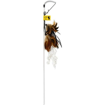 Vee PURRfect Crunchy Feather Cat Toy Wand - Interactive Teaser with Natural Feathers