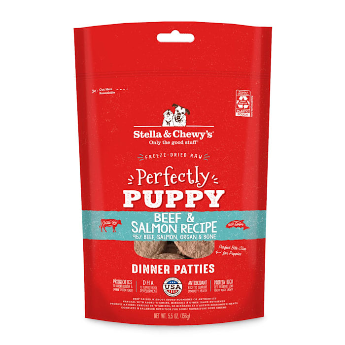 Stella & Chewy's Puppy Freeze-Dried Raw Dinner Patties, Beef & Salmon Recipe, 5.5 oz