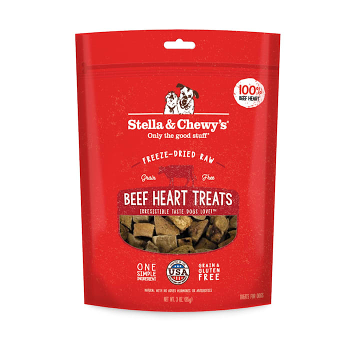 Stella & Chewy's Freeze-Dried Raw Beef Heart Dog Treats - Single Ingredient, 3 oz Bag