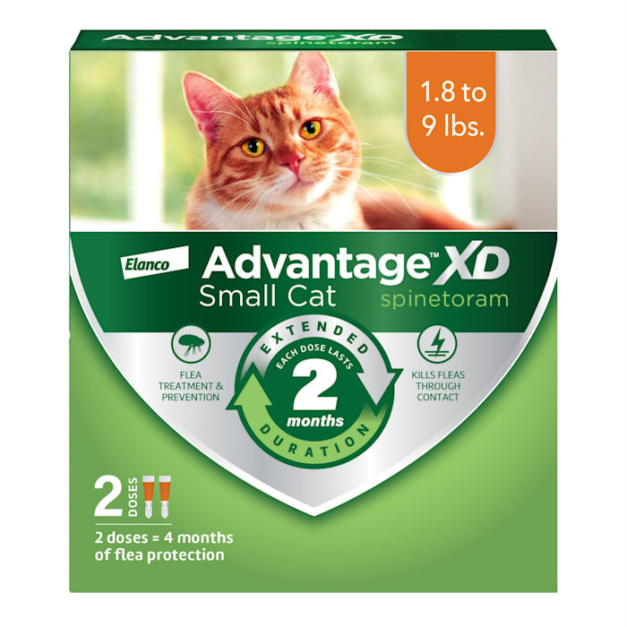 Advantage XD Small Cat Flea Treatment (1.8-9 lbs) - 2 Doses, 4-Month Protection