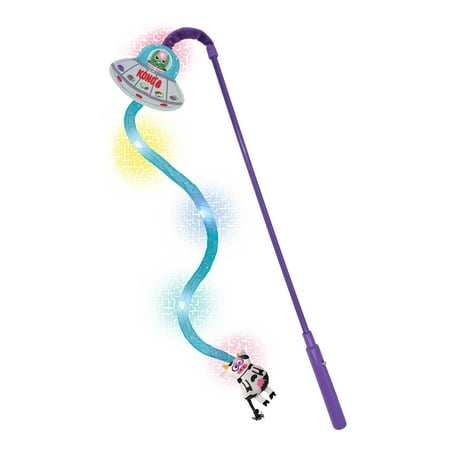 Kong Teaser UFO Cat Toy with Light Up Beam - Interactive Alien Spaceship Catnip Toy