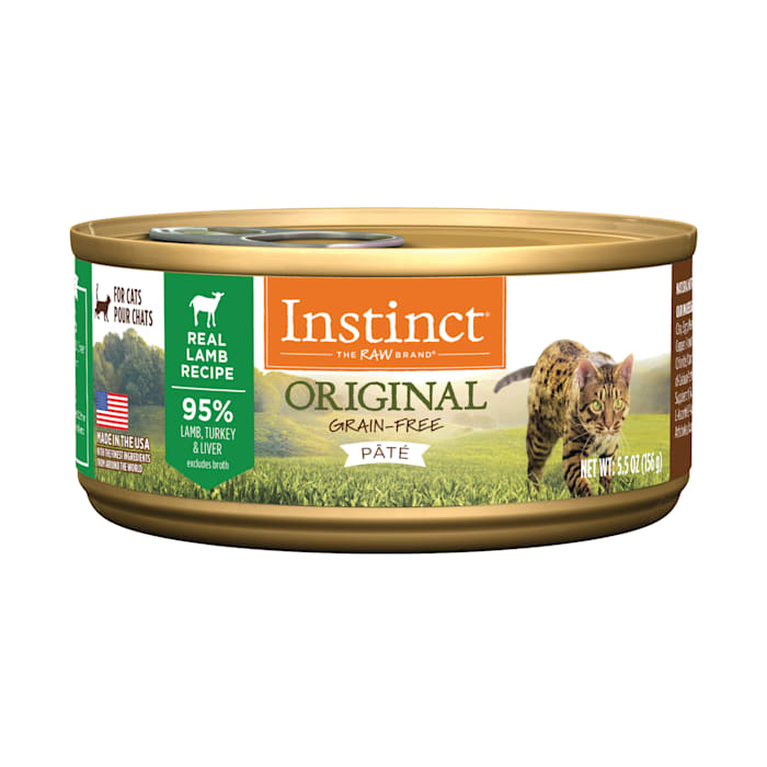 Instinct Original Lamb Recipe Grain-Free Wet Cat Food, 5.5 oz Can or 12-Pack, Natural Canned Cat Food