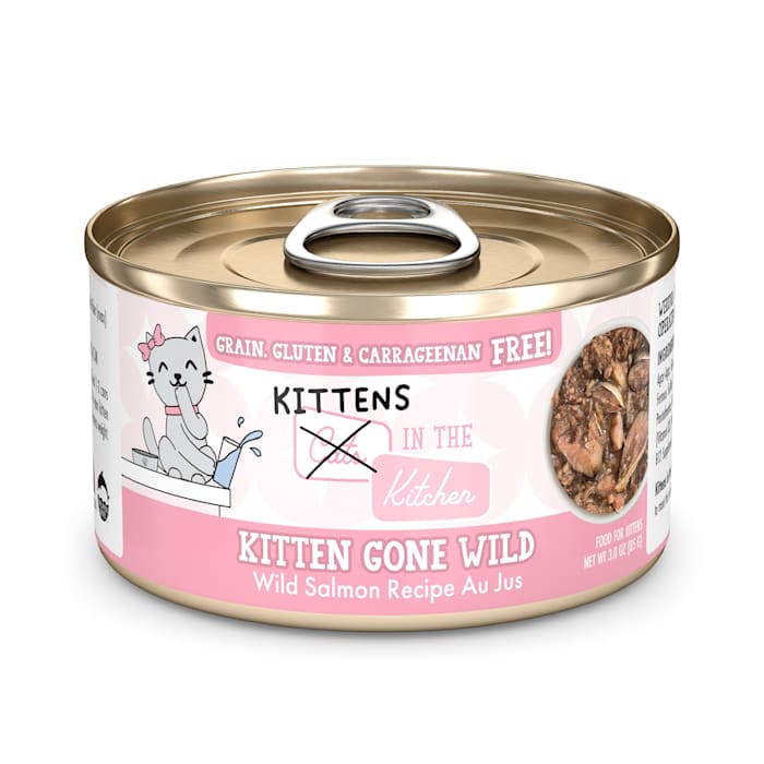 Cats in the Kitchen Kitten Gone Wild Salmon Recipe Au Jus Wet Cat Food, 3 oz.