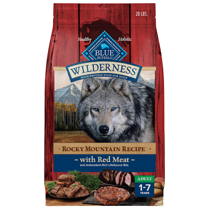 Blue Buffalo Wilderness Rocky Mountain Recipe Adult Dry Dog Food - Red Meat with Grain - 24lb