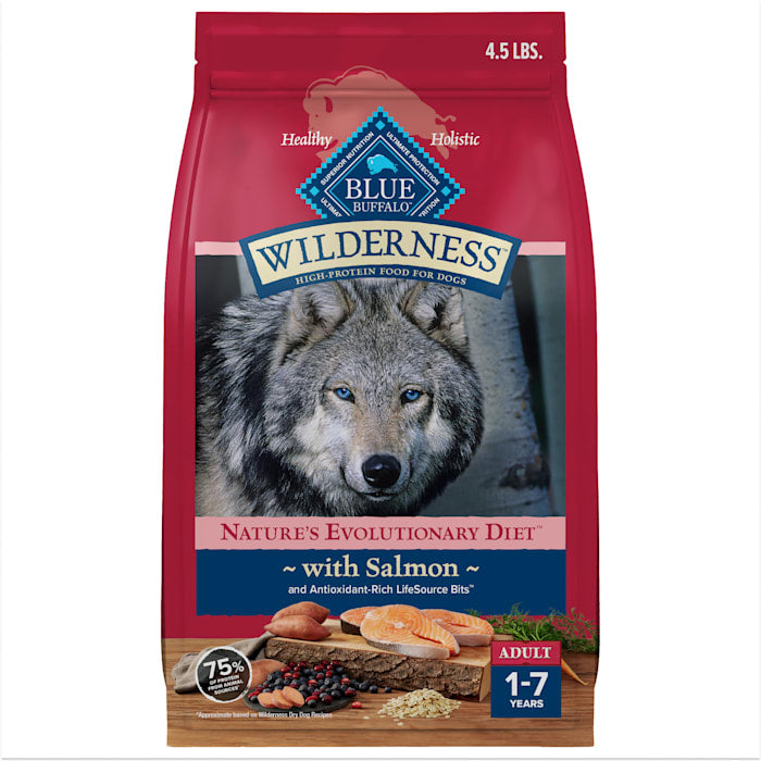 Blue Buffalo Wilderness Adult Salmon Dry Dog Food, 4.5 lb Bag