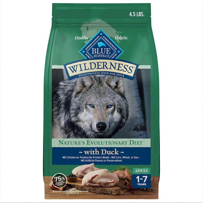 Blue Buffalo Wilderness Adult Duck & Chicken Dry Dog Food, 4.5 lbs