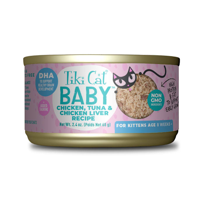 Tiki Cat Baby Kitten Food - Chicken, Tuna & Chicken Liver - 2.4oz Can