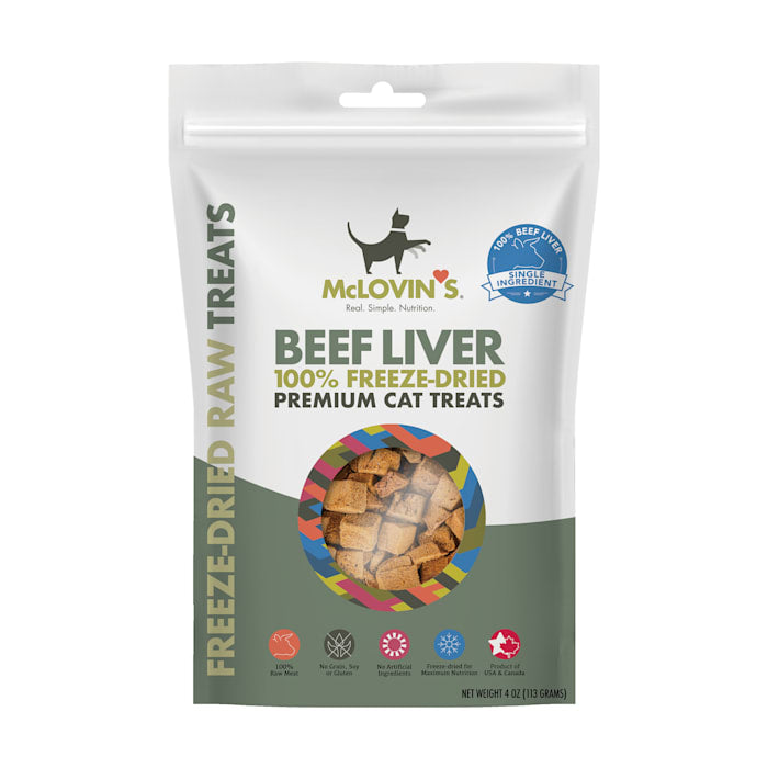 McLovin's 100% Freeze-Dried Beef Liver Premium Cat Treats - 4 oz Bag