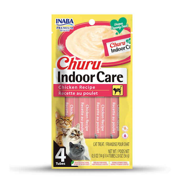 Inaba Churu Hairball Control Chicken Recipe Creamy Cat Treat, 4-Pack (2oz)