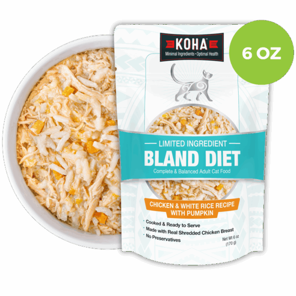 Koha Limited Ingredient Bland Diet Chicken & Rice Recipe Wet Cat Food, 2.8 oz Pouch