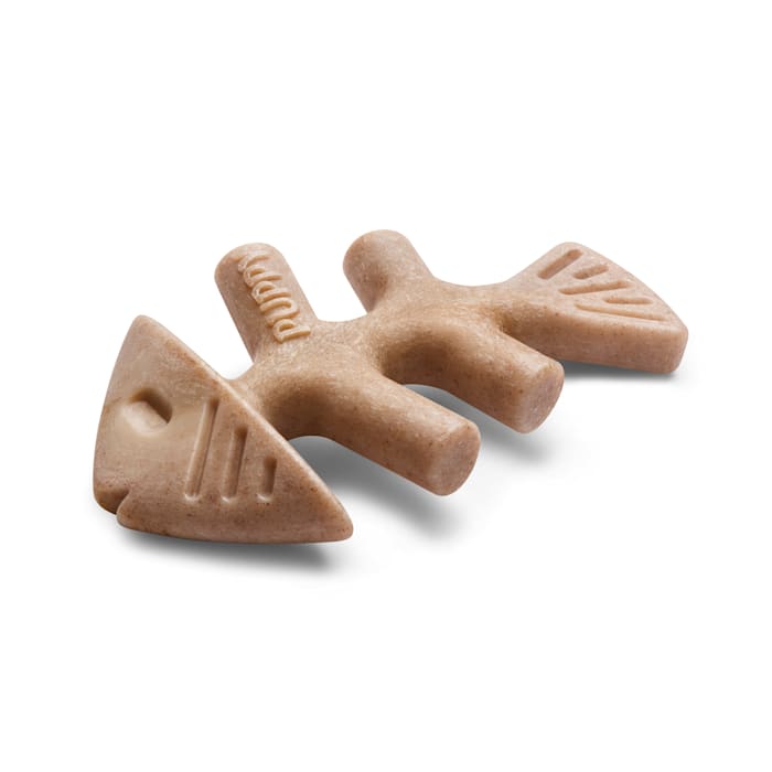 Benebone Puppy Fishbone Tiny Dog Chew Toy 2-Pack - Softer Material, Made in USA, Jack Salmon Flavor