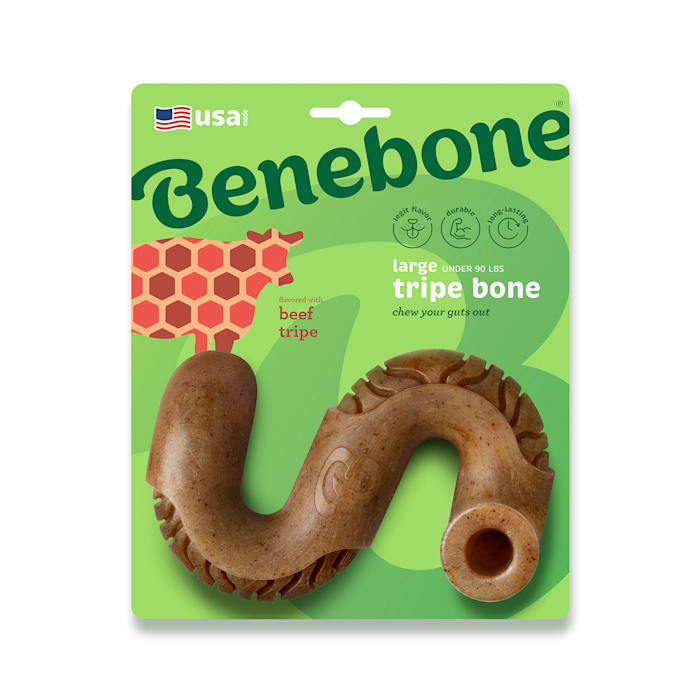 Benebone Tripe Bone Durable Dog Chew Toy, Real Tripe Flavor, Large Size, Made in USA