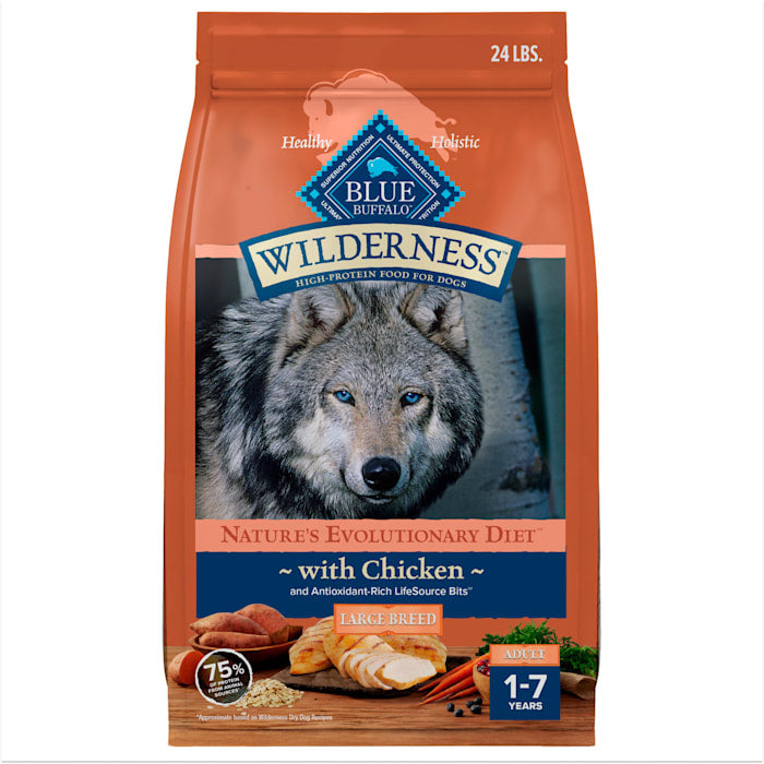 Blue Buffalo Wilderness Large Breed Adult Chicken Recipe - Dry Dog Food - 24 lb Bag