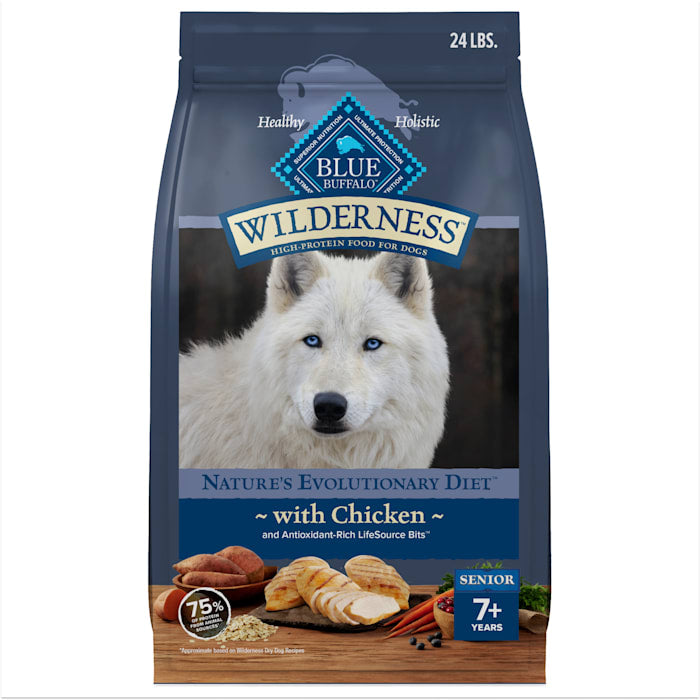 Blue Buffalo Wilderness Senior High Protein Chicken Dry Dog Food 24 lb