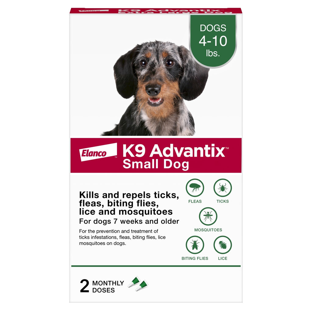 K9 Advantix Flea, Tick & Mosquito Prevention for Small Dogs 4-10 lbs, 2 Doses