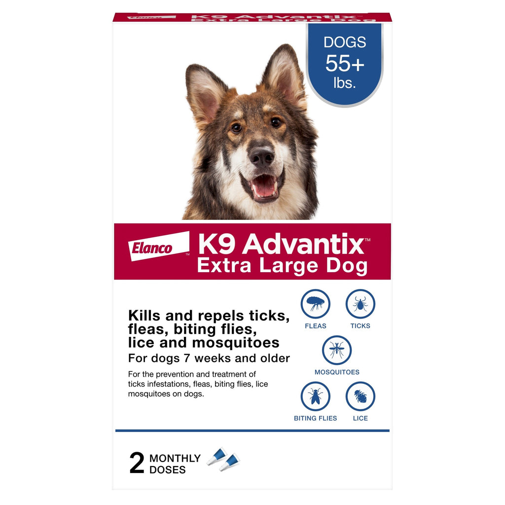 K9 Advantix XL Flea, Tick & Mosquito Prevention for Dogs Over 55 lbs - 2 Treatments
