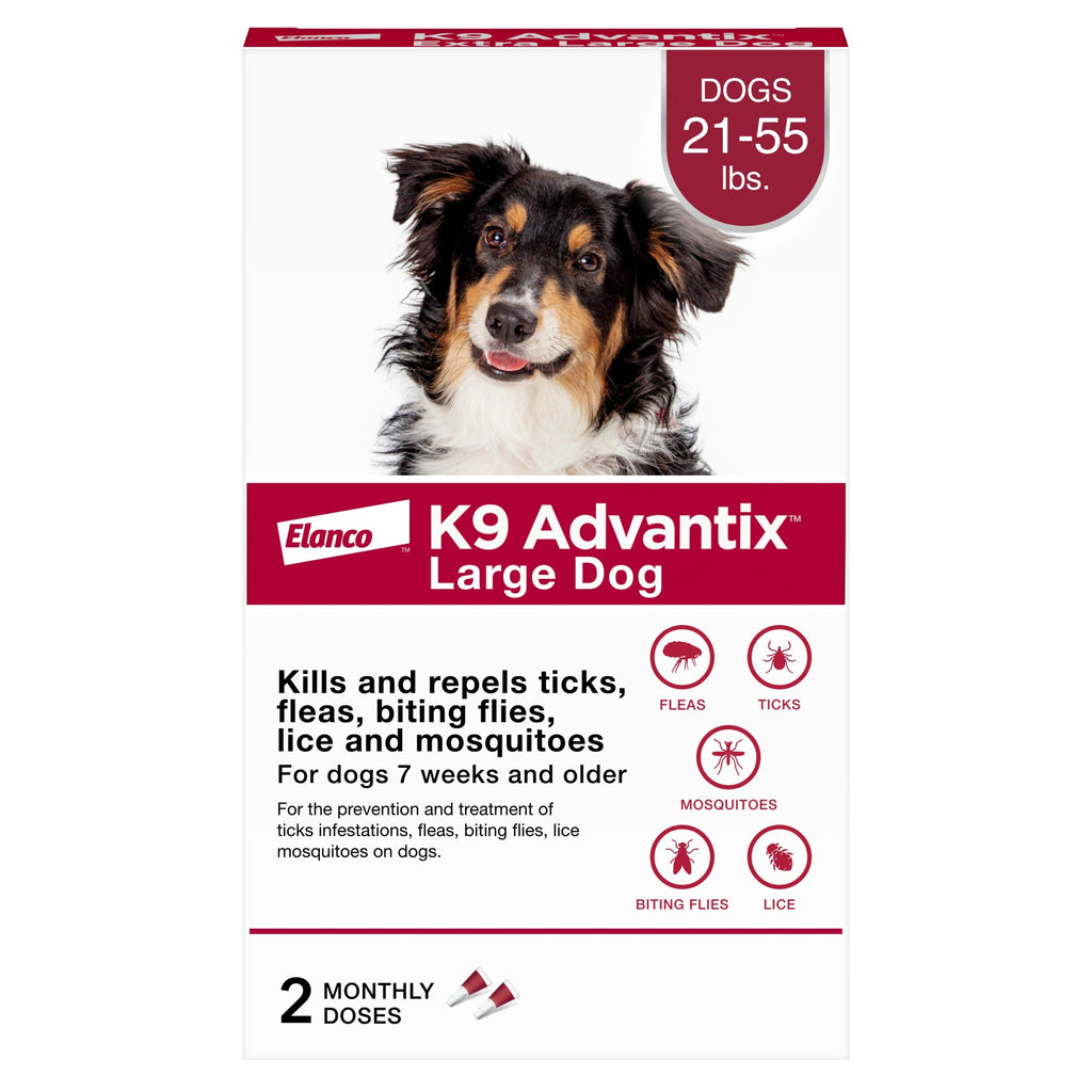 K9 Advantix II Flea, Tick & Mosquito Prevention for Large Dogs (21-55 lbs) - 2 Treatments