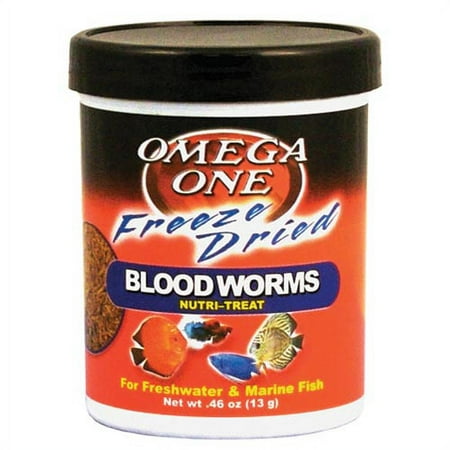 Omega One Freeze Dried Bloodworms - 0.46 oz - Freshwater & Marine Fish Food Treat