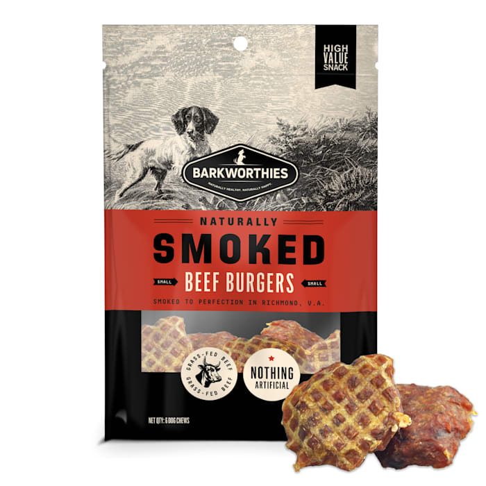 Barkworthies USA Hickory Smoked Beef Burgers - 6 Count - All-Natural Dog Treats