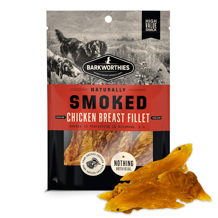 Barkworthies Smoked Chicken Fillet Dog Treats - 4 oz, All Natural Chicken Breast