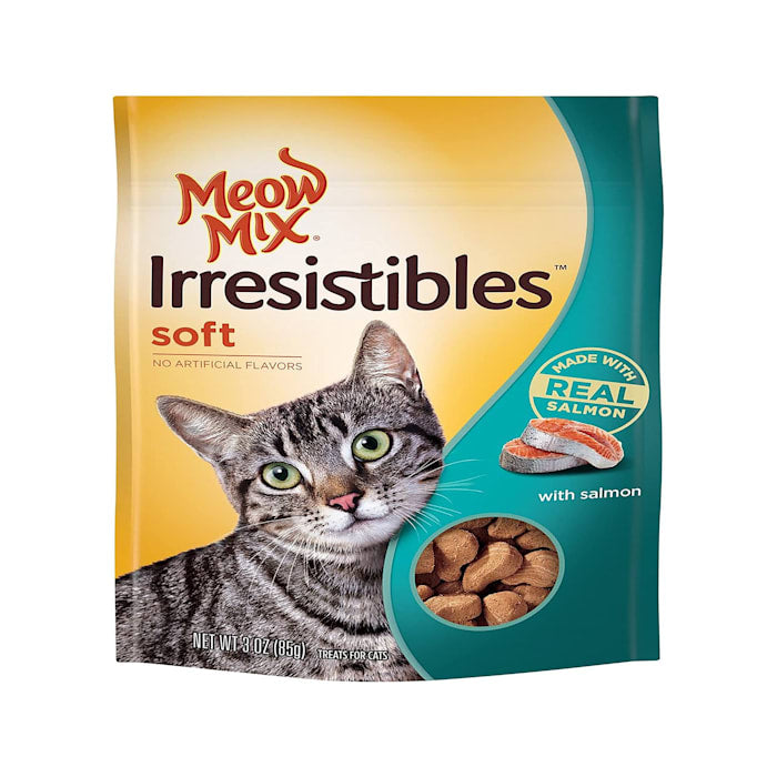 Meow Mix Irresistibles Soft Cat Treats - Salmon Flavor - 3 oz Bag