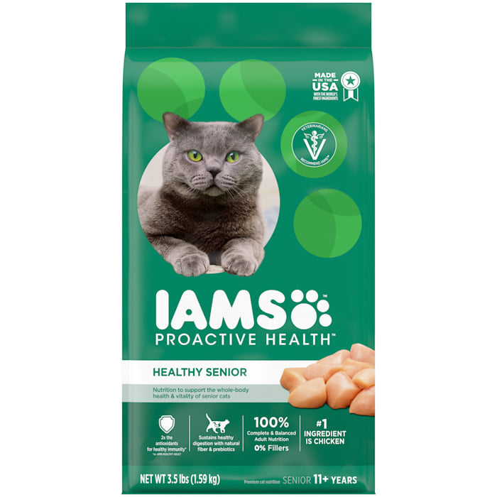 Iams Proactive Health Healthy Senior Dry Cat Food, Chicken, 3.5 lb