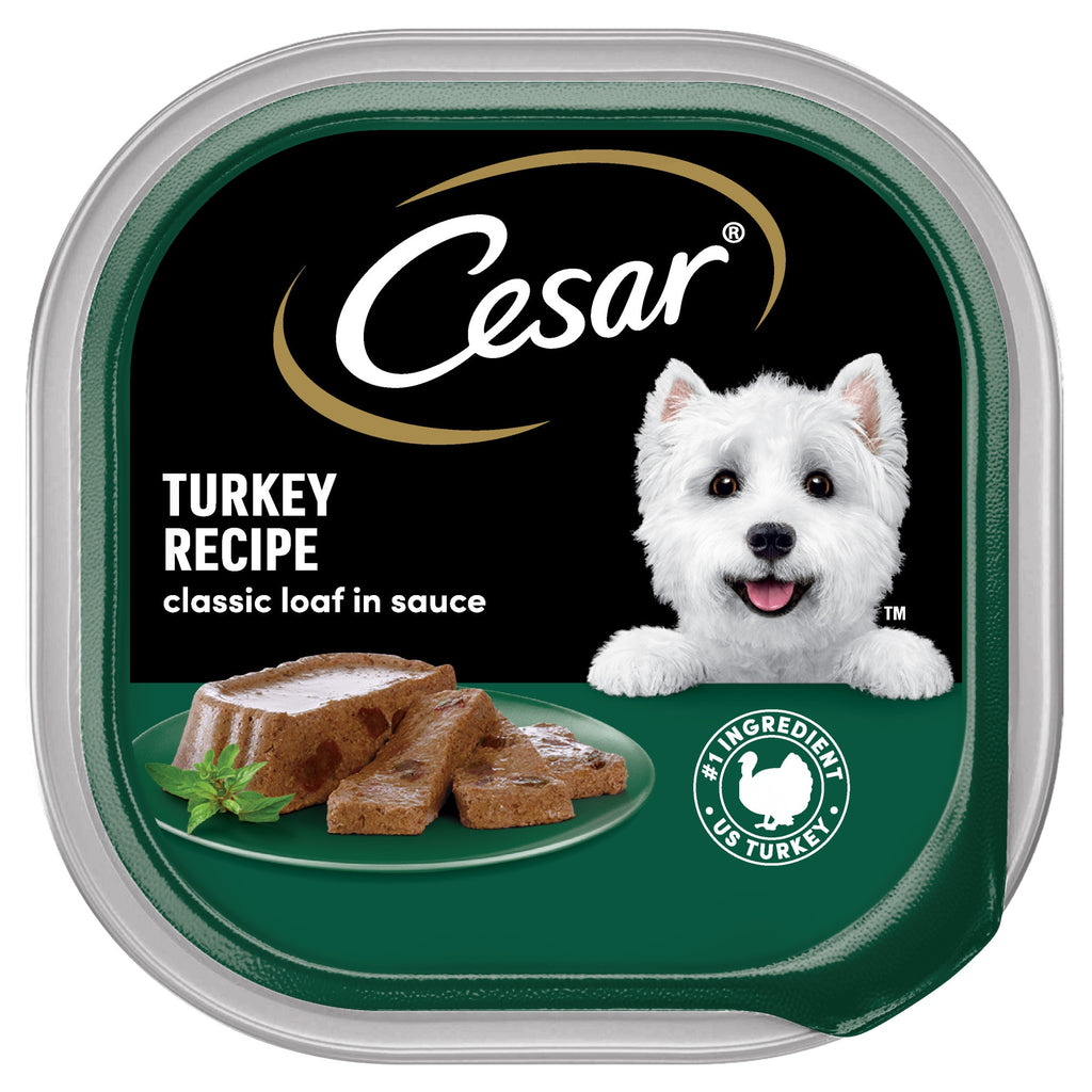 Cesar Classic Loaf Turkey Recipe Wet Dog Food Trays, 3.5 oz