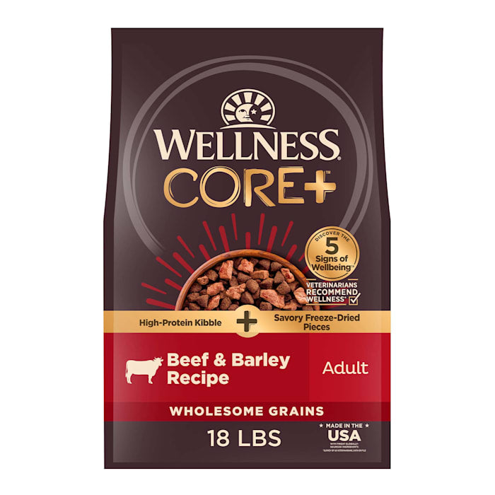 Wellness CORE+ High Protein Beef & Barley with Freeze Dri...