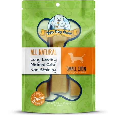 Yeti Dog Chew Small, Himalayan Yak Milk Cheese, Natural Hard Treat, 3.5oz, (2-3 Pieces)
