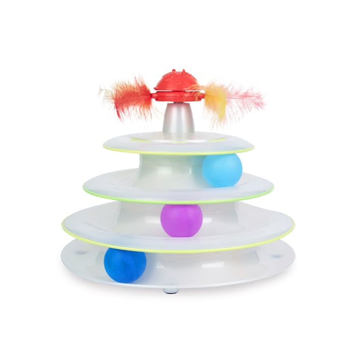 Catstages Tower of Tracks & Spinning Catnip Cat Toy - Interactive Ball Track