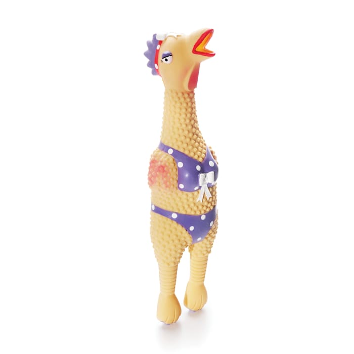 Charming Pet Henrietta Rubber Chicken Dog Toy  Multi  Small