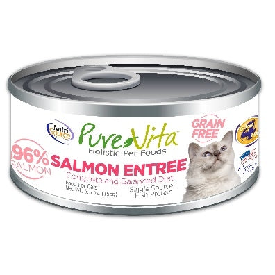 PureVita Grain-Free Salmon Entree Canned Cat Food, 5.5 oz