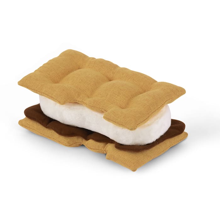 P.L.A.Y. Camp Corbin Gimme S'more Dog Toy - Plush, Durable Squeaker Chew Toy for Puppies & All Breeds