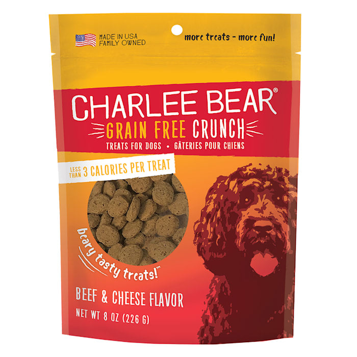 Charlee Bear Grain Free Crunch Beef Liver & Cheese Dog Treats, 8 oz