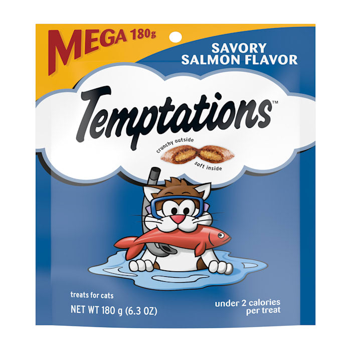 Temptations Savory Salmon Flavor Crunchy Cat Treats, 6.3 oz