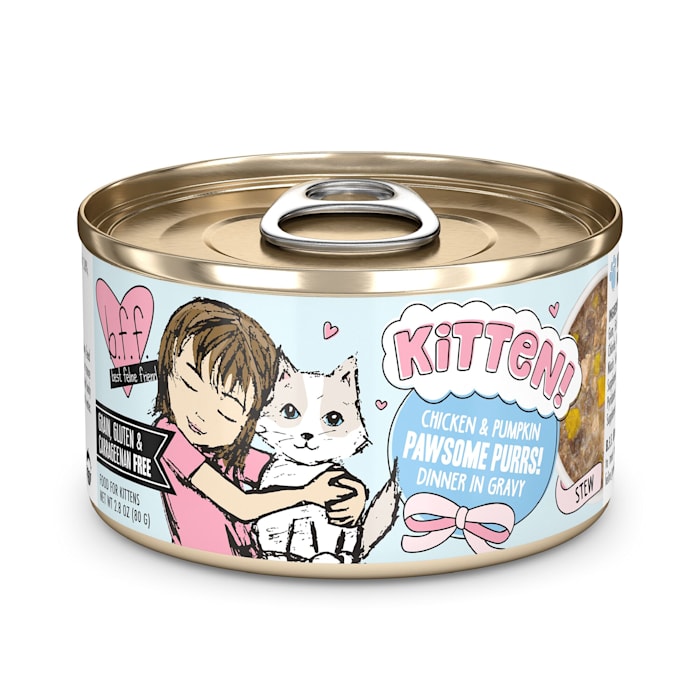 Weruva BFF Kitten Pawsome Purrs! Chicken & Pumpkin Dinner in Gravy Wet Cat Food, 2.8 oz